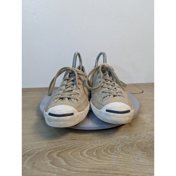Converse Jack Purcell Tan White Canvas Low Top Casual Sneakers 540345C size 7.5 - Picture 2 of 10